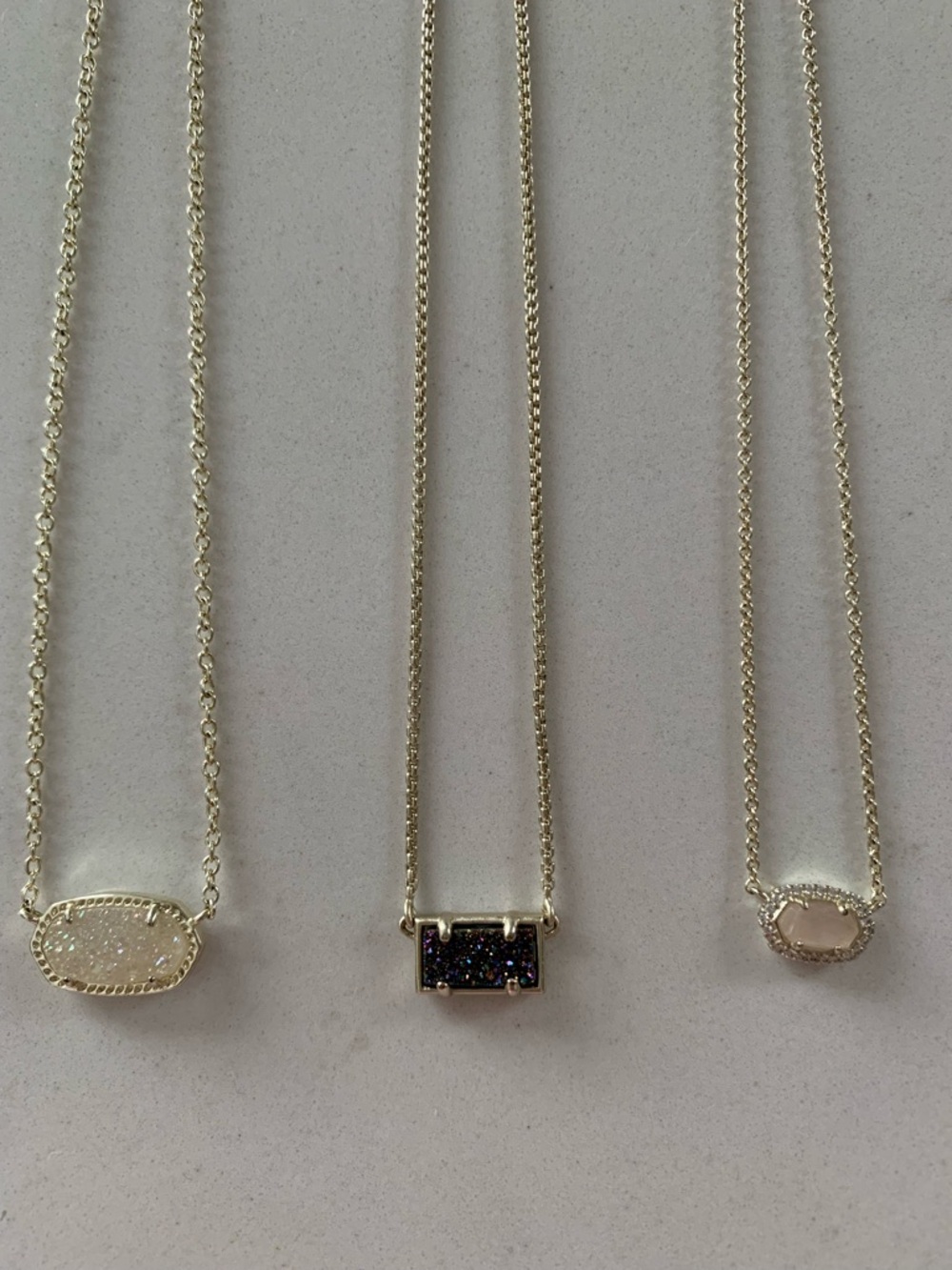 Kendra Scott Trio Druzy Necklace Set - White, Black, Blush